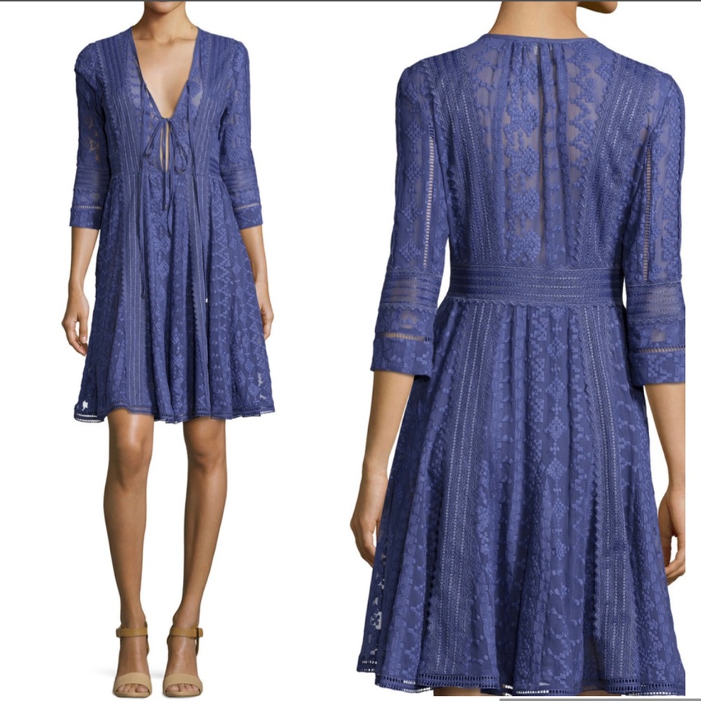 New Rebecca Taylor Embroidered Silk Dress